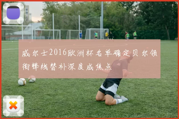 威尔士2016欧洲杯名单确定贝尔领衔锋线替补深度成焦点